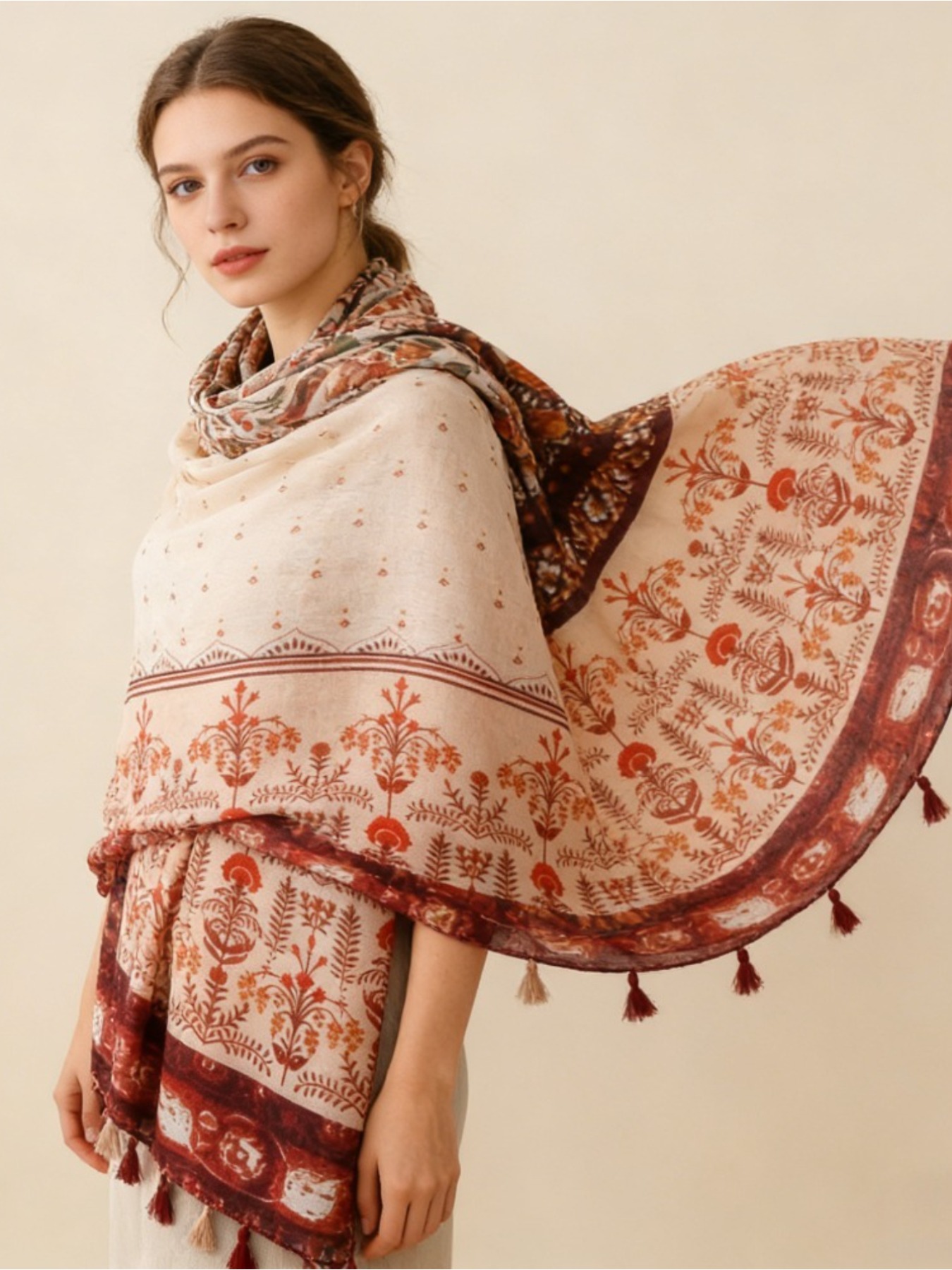 Go Ethnic Fashion - 1 szt. francuski szal w stylu