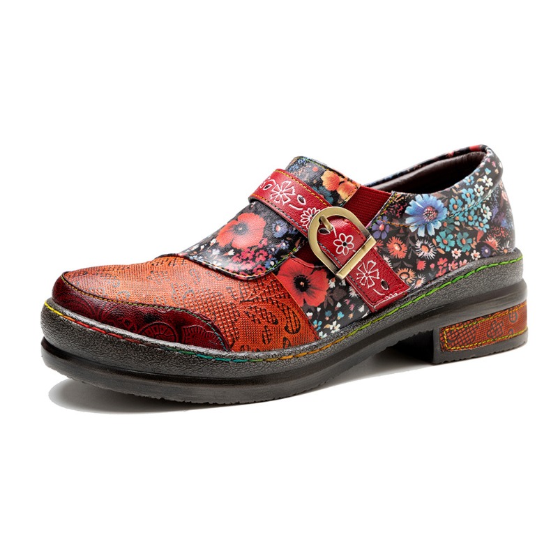 Kids Ethnic Fashion - Skórzane baleriny damskie z owczej skóry