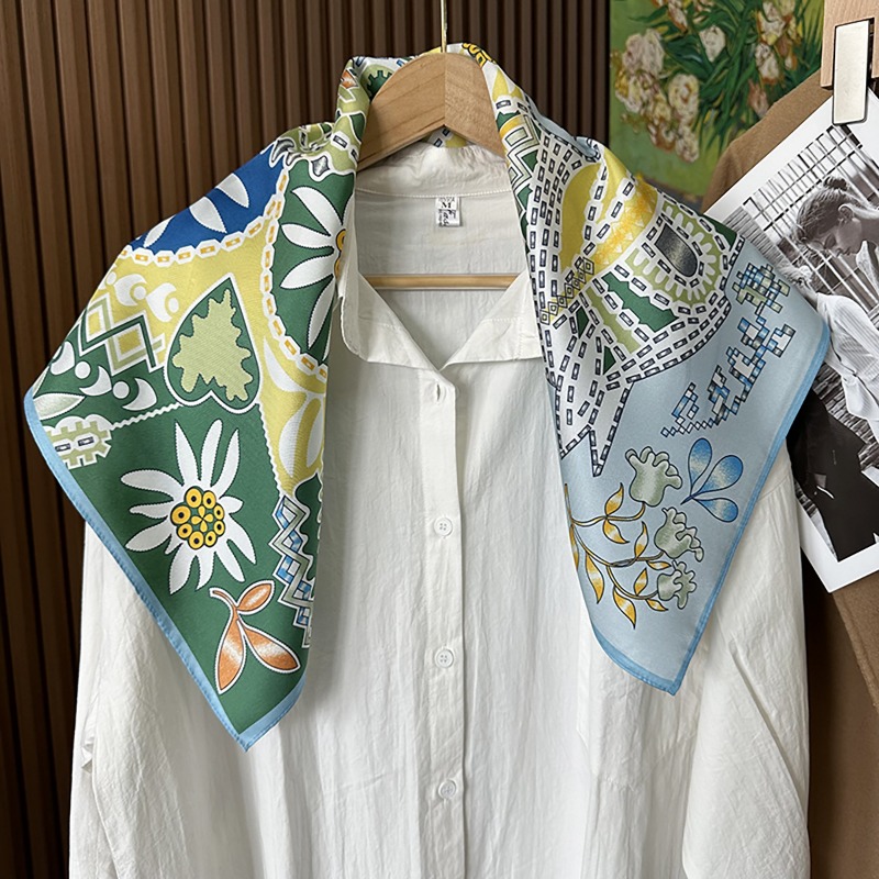 Zielona kwadratowa chusta w st – Ethnic Fashion Accessories recenzja i cena