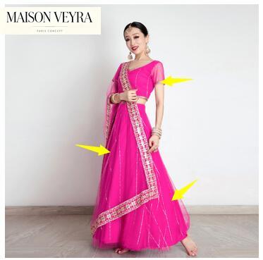 Indyjski damski strój do tańca – Saree Georgette Women recenzja i cena